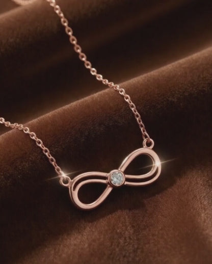 Infinity Love Diamond Pendant 10K Rose Gold