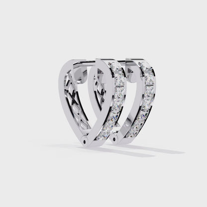 18K White Gold Lab Grown Diamond Hoop Earrings 0.83 ctw DAE-155