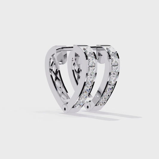 18K White Gold Lab Grown Diamond Hoop Earrings 0.83 ctw DAE-155
