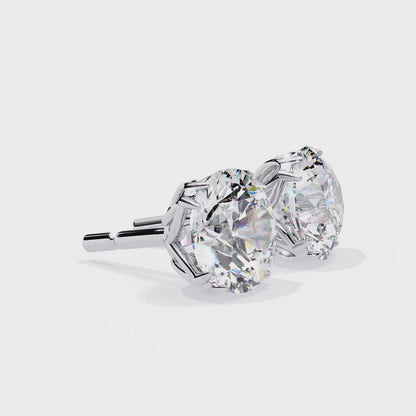 14K White Gold Lab Grown Diamond Solitaire Stud Earrings 2.50 ctw DAE-131