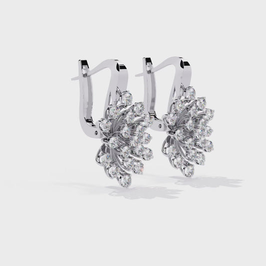 18K White Gold Lab Grown Diamond Hoop Earrings 1.75 ctw DAE-157