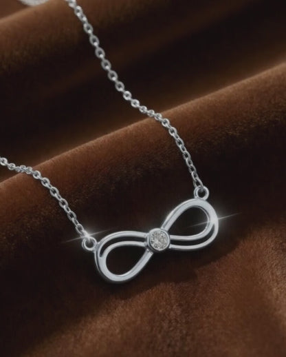 Infinity Love Diamond Pendant 18K White Gold