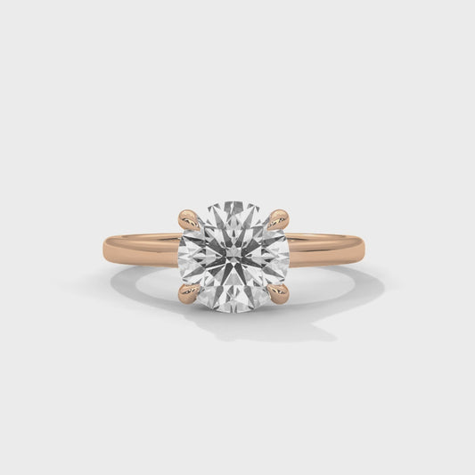 10K Rose Gold Lab Grown Diamond Solitaire Engagement Ring 2.00 ctw DAR-101