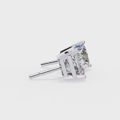 18K White Gold Lab Grown Diamond Solitaire Stud Earrings 3.00 ctw DAE-122