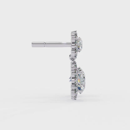 18K White Gold Lab Grown Diamond Drop Earrings 1.37 ctw DAE-161