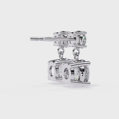 10K White Gold Lab Grown Diamond Drop Earrings 3.73 ctw DAE-159