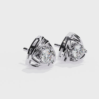 18K White Gold Lab Grown Diamond Solitaire Stud Earrings 0.64 ctw DAE-137