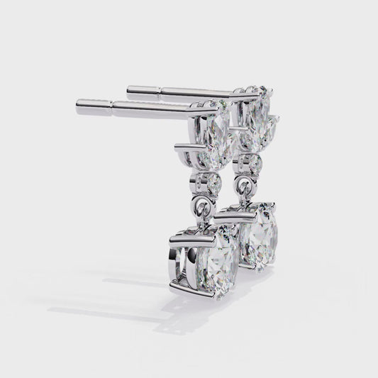 10K White Gold Lab Grown Diamond Drop Earrings 1.17 ctw DAE-164