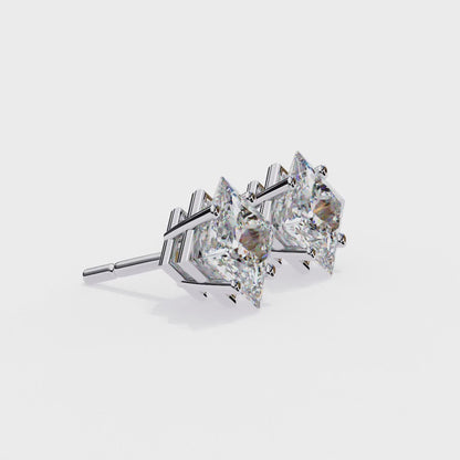 10K White Gold Lab Grown Diamond Solitaire Stud Earrings 2.40 ctw DAE-124