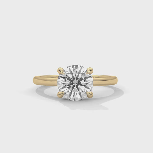 18K Yellow Gold Lab Grown Diamond Solitaire Engagement Ring 2.00 ctw DAR-101