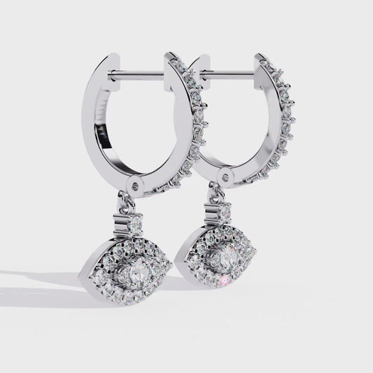 10K White Gold Lab Grown Diamond Drop Earrings 0.49 ctw DAE-153