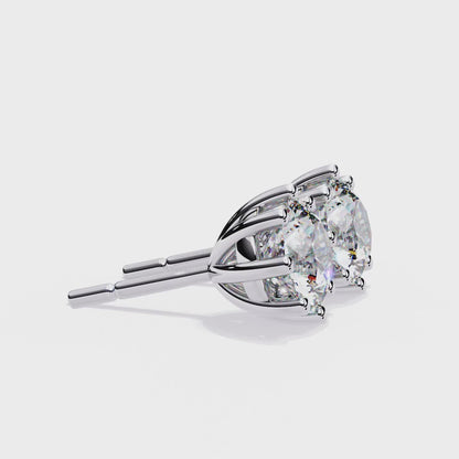 10K White Gold Lab Grown Diamond Solitaire Stud Earrings 2.55 ctw DAE-126