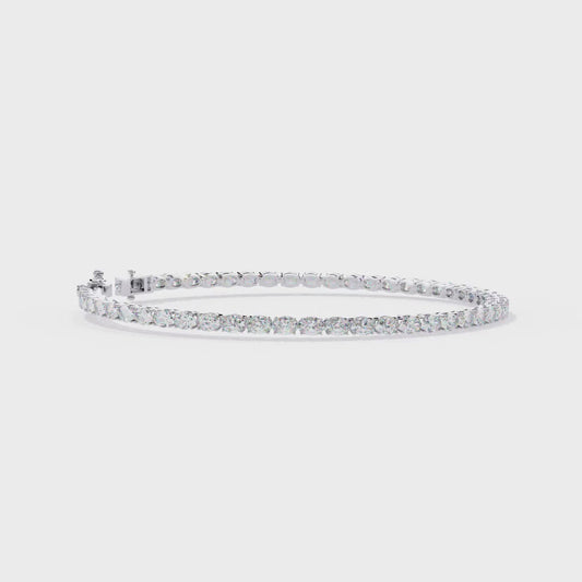 10K White Gold Lab Grown Diamond Tennis Bracelet 6.50 ctw DABR-100