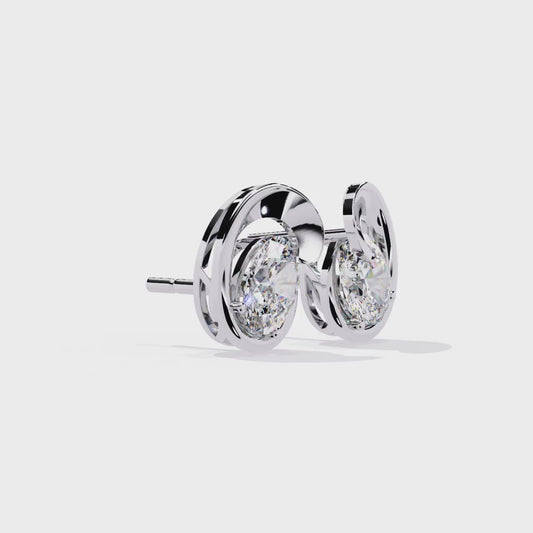 18K White Gold Lab Grown Diamond Solitaire Stud Earrings 1.30 ctw DAE-138