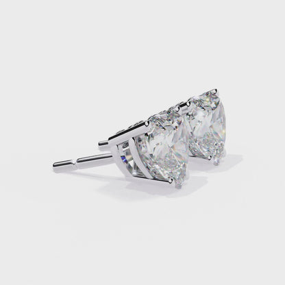10K White Gold Lab Grown Diamond Solitaire Stud Earrings 2.40 ctw DAE-136