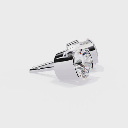 10K White Gold Lab Grown Diamond Solitaire Stud Earrings 2.57 ctw DAE-118