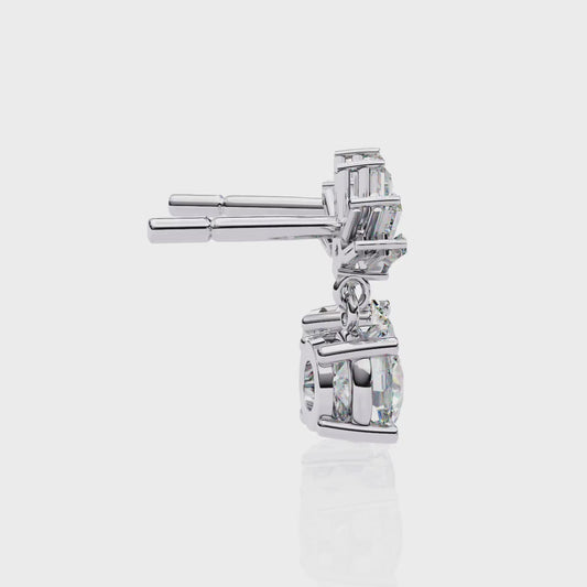 18K White Gold Lab Grown Diamond Drop Earrings 0.87 ctw DAE-162