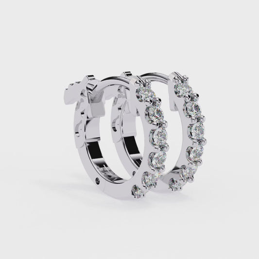 18K White Gold Lab Grown Diamond Hoops Earrings 0.36 ctw DAE-150