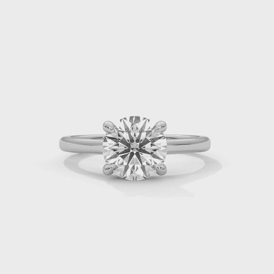 18K White Gold Lab Grown Diamond Solitaire Engagement Ring 2.00 ctw DAR-101