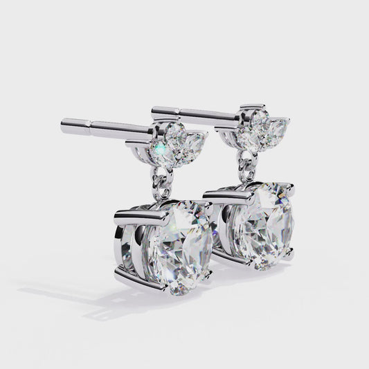 14K White Gold Lab Grown Diamond Drop Earrings 2.00 ctw DAE-163