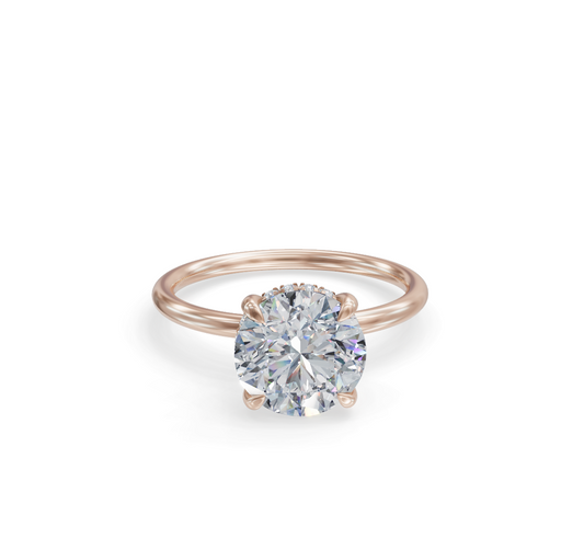 10K Rose Gold Lab Grown Diamond Halo Engagement Ring 1.98 ctw DAR-100