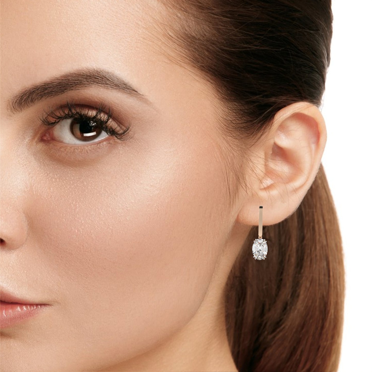 10K Rose Gold Lab Grown Diamond Drop Earrings 1.62 ctw DAE-158