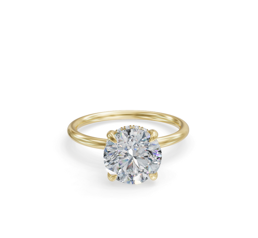 18K Yellow Gold Lab Grown Diamond Halo Engagement Ring 1.98 ctw DAR-100